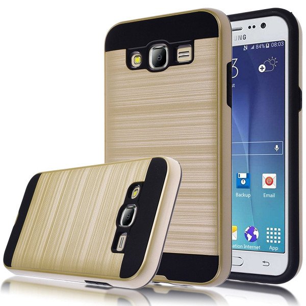 Wholesale Samsung Galaxy J5 510 (2016) Armor Hybrid Case (Gold)